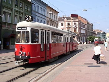 Vídeňské tramvaje v centru Miskolce