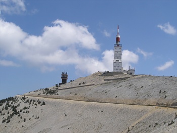 Vrchol Mont Ventoux – meta cyklistů