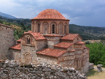 Byzantský kostel Evangelistria v Mystras