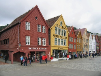 Bryggen – staré hanzovní domy v Bergenu