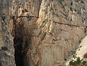 Detailní pohled na stezku El Caminito del Rey nad Río Guadalhorce