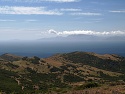 Výhled ze Sierra del Cabrito k marockým horám, odtud je to do Afriky nejblíže, jen 15 km