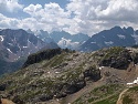 Jihozápadní výhled z Col du Galibier na Massif des Écrins