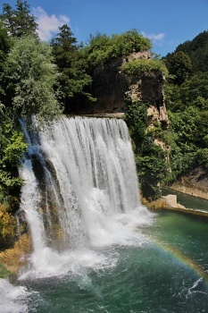 Vodopád na řece Pliva v městečku Jajce