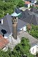 Městská mešita s dřevěným minaretem v městečku Jajce